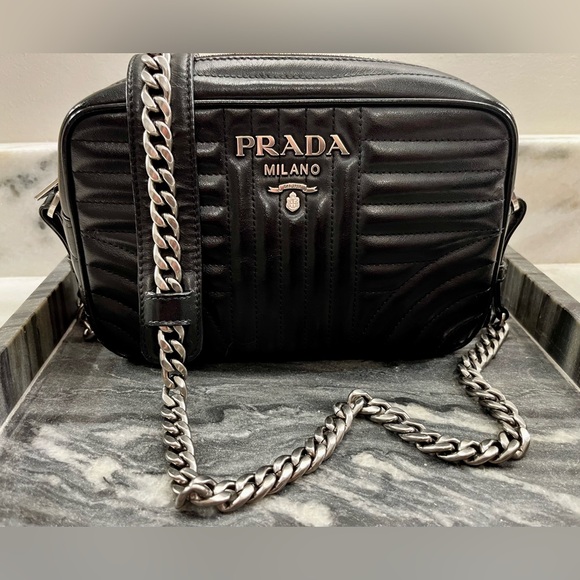 Prada Diagramme Quilted leather shoulder bag - Picture 1 of 7